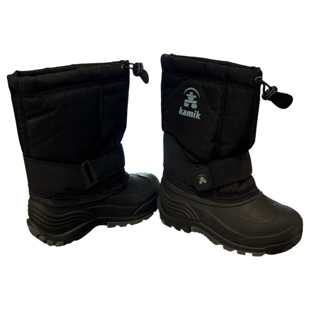 Kamik Kids Rocket Black Pull-On Winter Snow Boots. Little Kids 11.